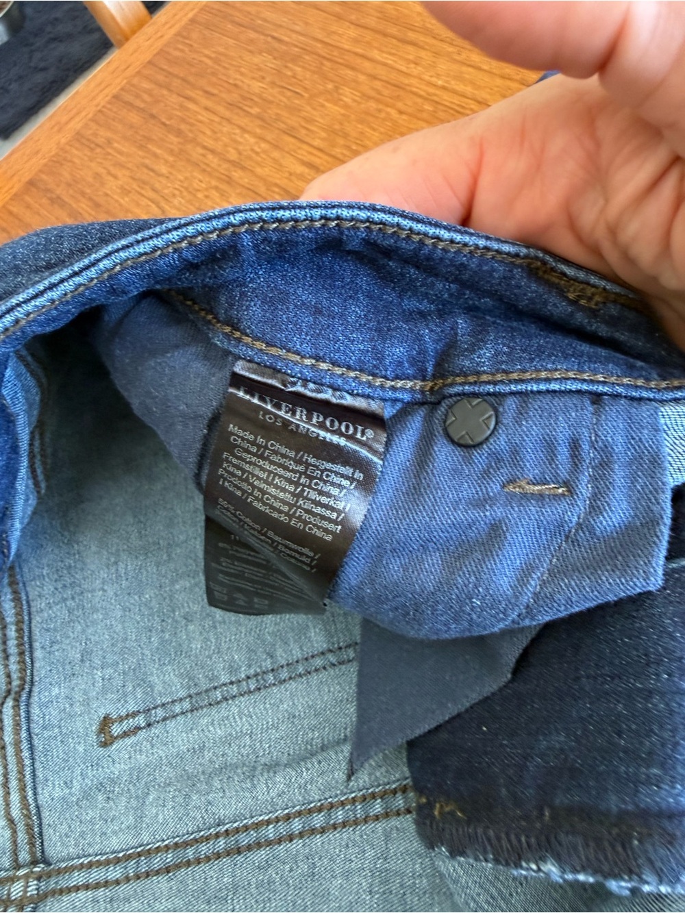 Liverpool Dark Blue Cuffed Straight Jeans - Picture 3 of 7